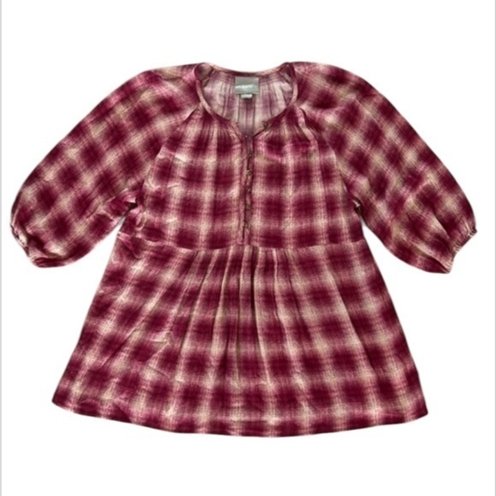 Maeve size XS red plaid oversize farmho shirt